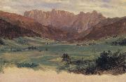 Frederic E.Church Hinter Schonau and Reiteralp Mountains,Bavaria oil painting on canvas